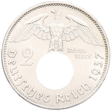 Монета 2 рейхсмарки 1937 года A Германия (аверс)