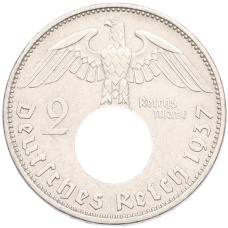 Монета 2 рейхсмарки 1937 года A Германия (аверс)
