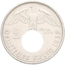 Монета 2 рейхсмарки 1937 года A Германия (аверс)