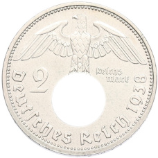 Монета 2 рейхсмарки 1938 года D Германия (аверс)