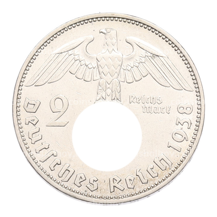 Монета 2 рейхсмарки 1938 года J Германия