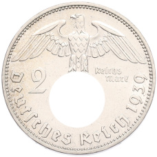 Монета 2 рейхсмарки 1939 года J Германия (аверс)