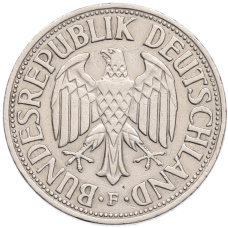 Монета 1 марка 1950 года F Западная Германия (ФРГ) (реверс)