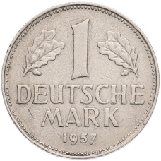 Монета 1 марка 1957 года J Западная Германия (ФРГ) (аверс)