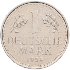 Монета 1 марка 1989 года J Западная Германия (ФРГ) (аверс)