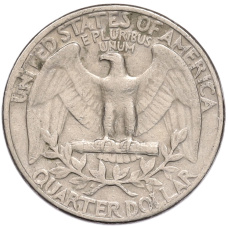 Монета 1/4 доллара (25 центов) 1965 года США (реверс)