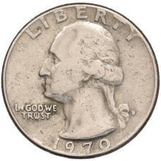 Монета 1/4 доллара (25 центов) 1970 года D США (аверс)