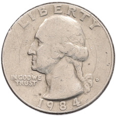 Монета 1/4 доллара (25 центов) 1984 года D США (аверс)
