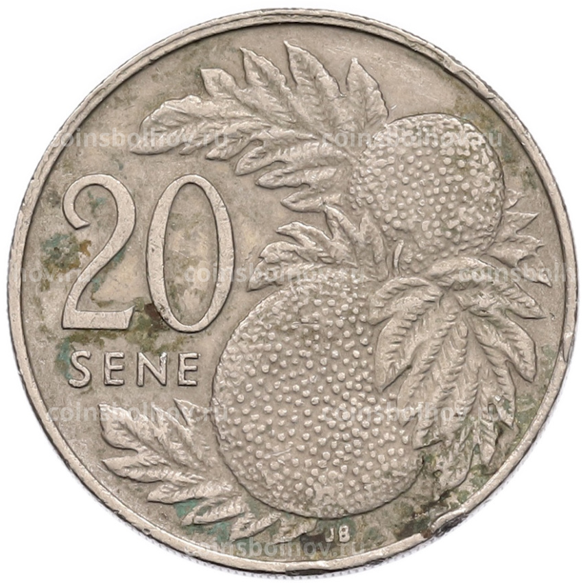 Монета 20 сен 1974 года Самоа