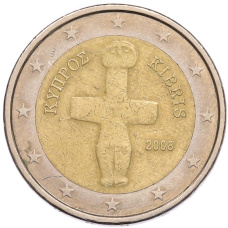 Монета 2 евро 2008 года Кипр (аверс)