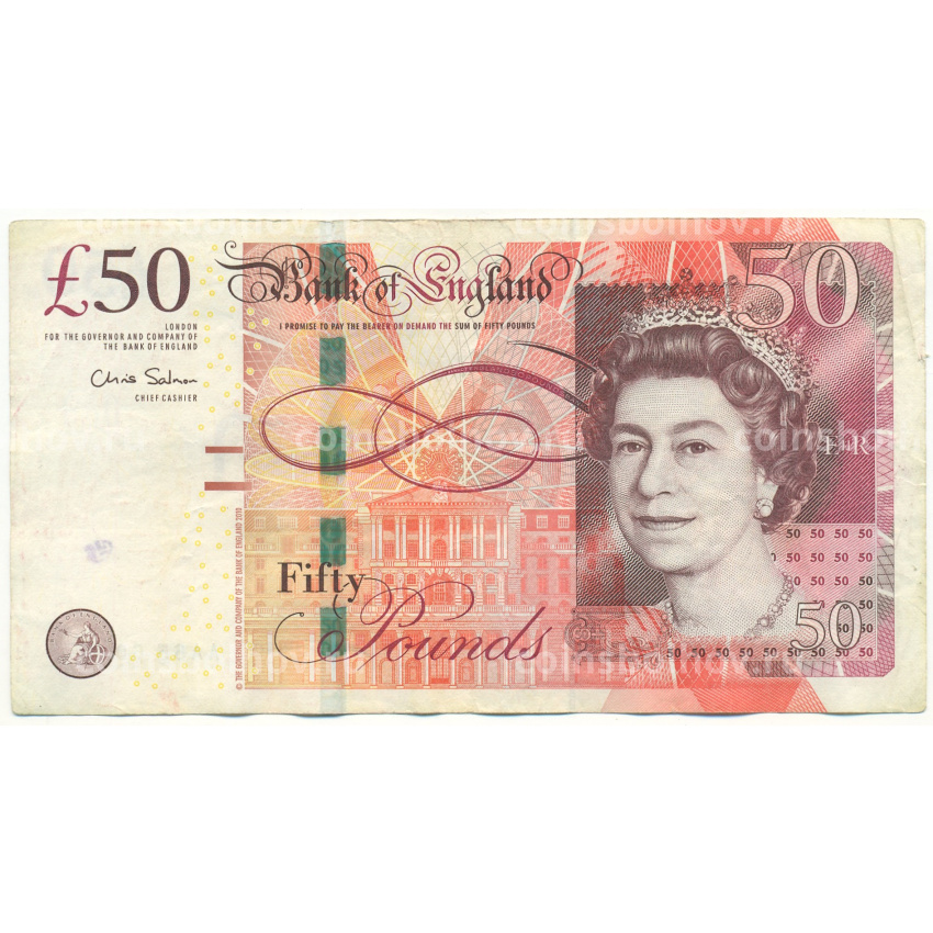 Банкнота 50 фунтов 2011-2014 года Великобритания