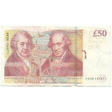 Банкнота 50 фунтов 2014-2018 года Великобритания (вид 2)