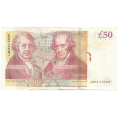 Банкнота 50 фунтов 2011-2014 года Великобритания (вид 2)