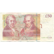 Банкнота 50 фунтов 2014-2018 года Великобритания (вид 2)