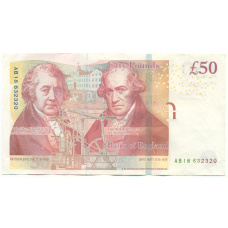 Банкнота 50 фунтов 2011-2014 года Великобритания (вид 2)