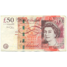 Банкнота 50 фунтов 2011-2014 года Великобритания