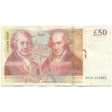 Банкнота 50 фунтов 2011-2014 года Великобритания (вид 2)