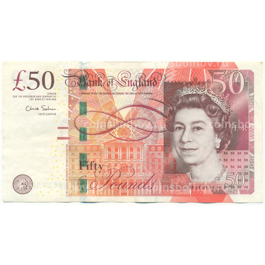 Банкнота 50 фунтов 2011-2014 года Великобритания
