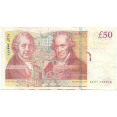 Банкнота 50 фунтов 2011-2014 года Великобритания (вид 2)