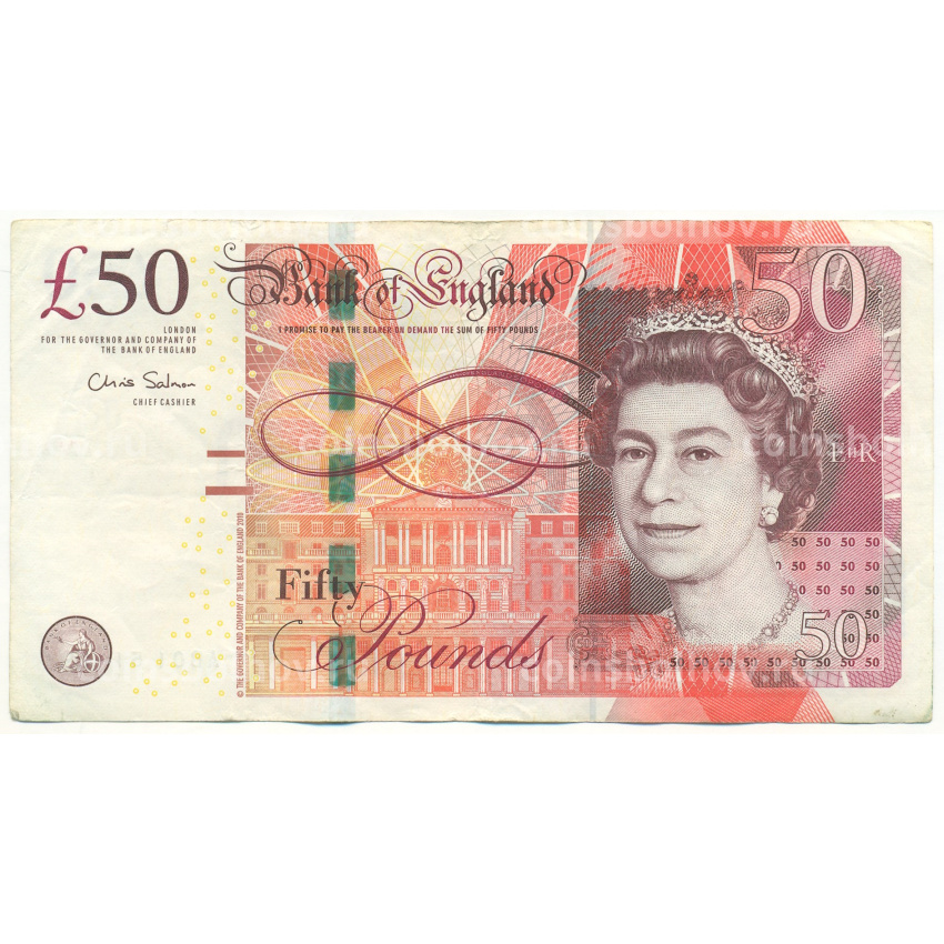 Банкнота 50 фунтов 2011-2014 года Великобритания