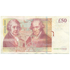 Банкнота 50 фунтов 2014-2018 года Великобритания (вид 2)