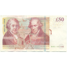 Банкнота 50 фунтов 2014-2018 года Великобритания (вид 2)
