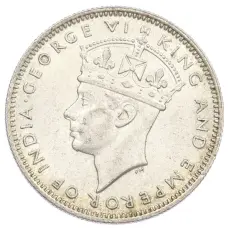 Монета 20 центов 1939 года Малайя (реверс)