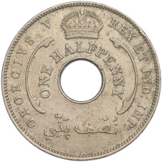 Монета 1/2 пении 1935 года Британская Западная Африка (реверс)