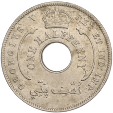 Монета 1/2 пении 1935 года Британская Западная Африка (реверс)