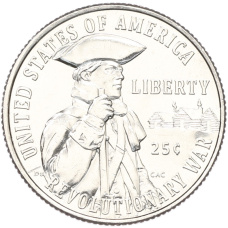 Монета 1/4 доллара (25 центов) 2026 года D США «Война за независимость — 250 лет независимости» (аверс)