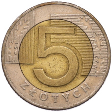 Монета 5 злотых 1994 года Польша (аверс)