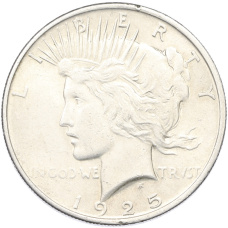 Монета 1 доллар 1925 года США (аверс)