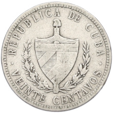 Монета 20 сентаво 1920 года Куба (реверс)
