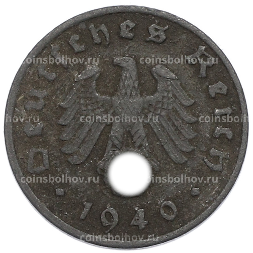 Монета 1 рейхспфенниг 1940 года A Германия