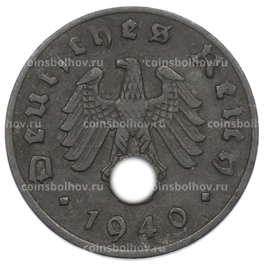Монета 1 рейхспфенниг 1940 года A Германия