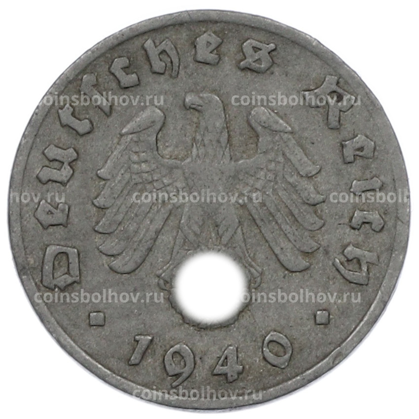 Монета 1 рейхспфенниг 1940 года G Германия