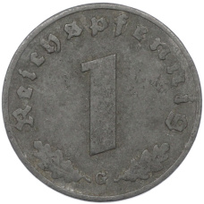 Монета 1 рейхспфенниг 1940 года G Германия (реверс)