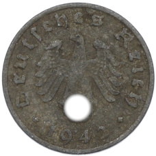 Монета 1 рейхспфенниг 1942 года G Германия (аверс)