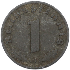 Монета 1 рейхспфенниг 1942 года G Германия (реверс)