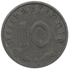 Монета 10 рейхспфеннигов 1945 года A Германия (реверс)
