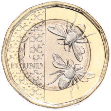 Монета 1 фунт 2025 года Великобритания (аверс)