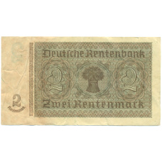 Банкнота 2 рентенмарки 1937 года Германия (вид 2)