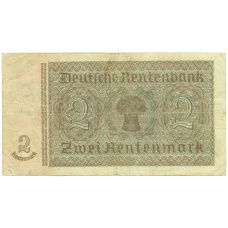 Банкнота 2 рентенмарки 1937 года Германия (вид 2)