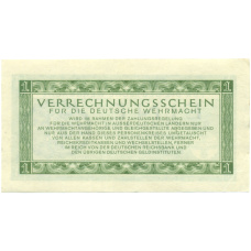 Банкнота 1 рейхсмарка 1944 года Германия (Вспомогательное платежное средство для вермахта) (вид 2)