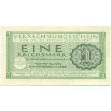 Банкнота 1 рейхсмарка 1944 года Германия (Вспомогательное платежное средство для вермахта)