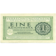 Банкнота 1 рейхсмарка 1944 года Германия (Вспомогательное платежное средство для вермахта)
