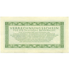 Банкнота 1 рейхсмарка 1944 года Германия (Вспомогательное платежное средство для вермахта) (вид 2)