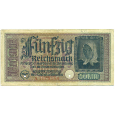 Банкнота 50 рейхсмарок 1940 года Германия (Для оккупированных территорий)