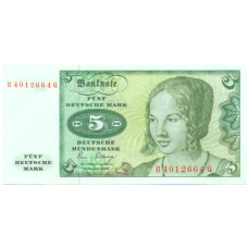 Банкнота 5 марок 1980 года Западная Германия (ФРГ)