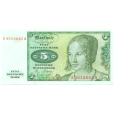 Банкнота 5 марок 1980 года Западная Германия (ФРГ)